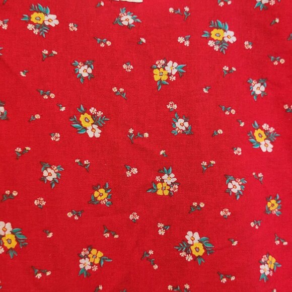 Wrangler X Billabong Dress Short Red Large Ruffle Deep V Neck Long Sleeve - Picture 9 of 10